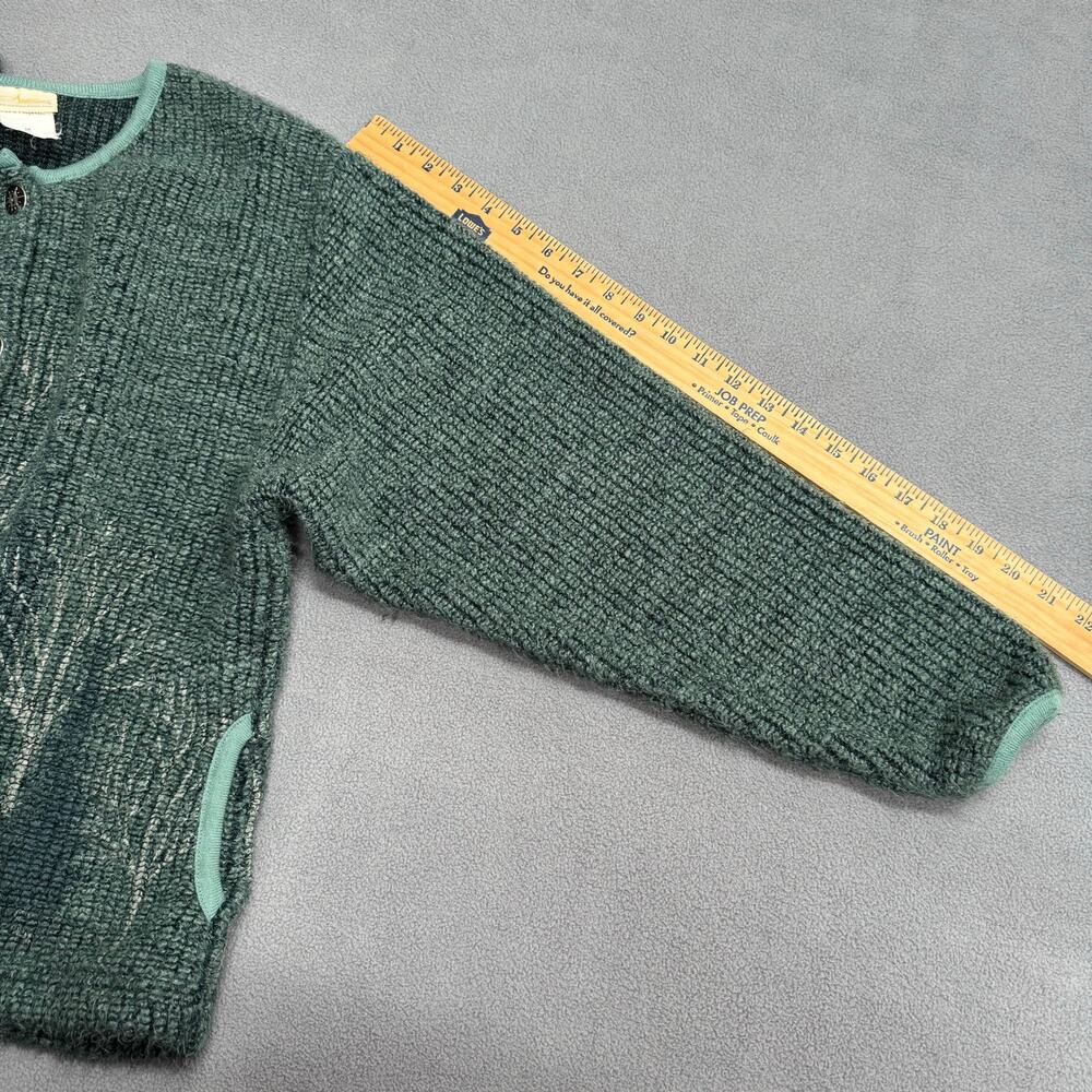 Vtg Artisans Cabincore Cottagecore Button‎ Front Cardigan Sweater Womens M Green - Picture 10 of 14